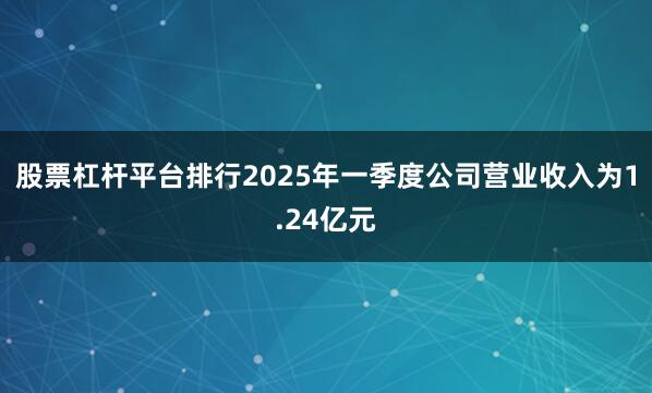 股票杠杆平台排行2025年一季度公司营业收入为1.24亿元