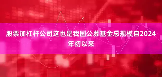 股票加杠杆公司这也是我国公募基金总规模自2024年初以来