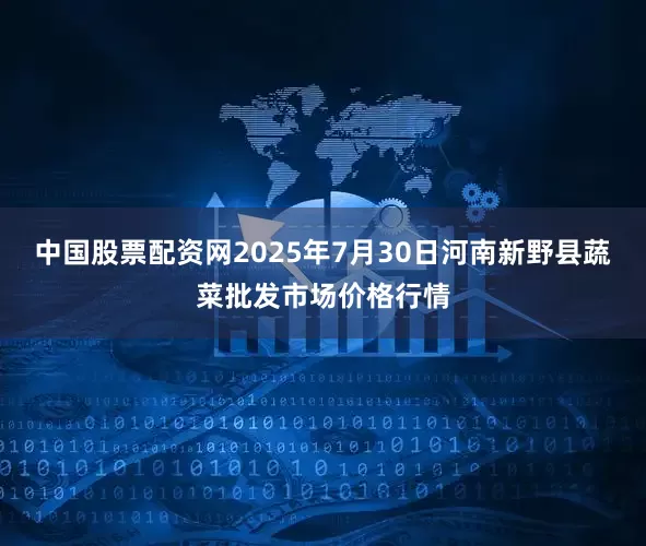 中国股票配资网2025年7月30日河南新野县蔬菜批发市场价格行情