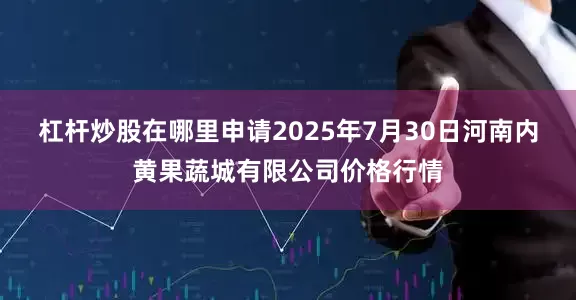 杠杆炒股在哪里申请2025年7月30日河南内黄果蔬城有限公司价格行情